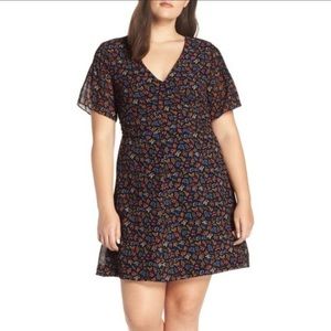 Madewell BlueGarden Party Cross Front Floral Dress